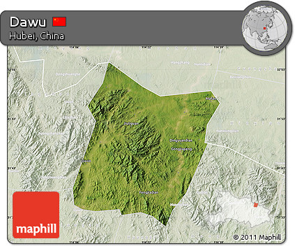 Satellite Map of Dawu, lighten