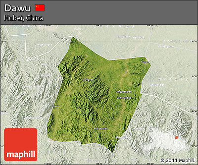 Satellite Map of Dawu, lighten