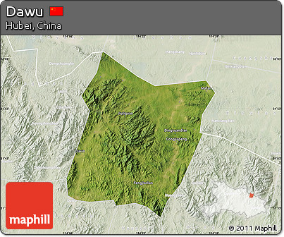 Satellite Map of Dawu, lighten