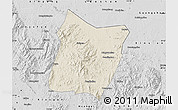 Shaded Relief Map of Dawu, desaturated