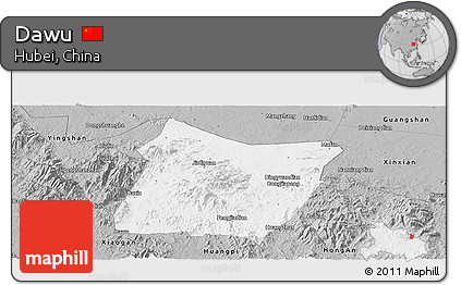 Gray Panoramic Map of Dawu