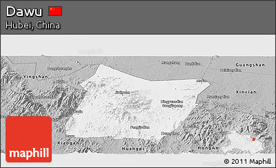 Gray Panoramic Map of Dawu