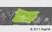 Physical Panoramic Map of Dawu, darken, desaturated
