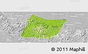Physical Panoramic Map of Dawu, lighten, desaturated