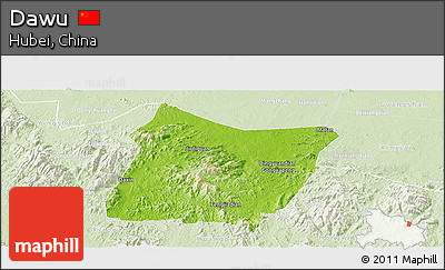 Physical Panoramic Map of Dawu, lighten