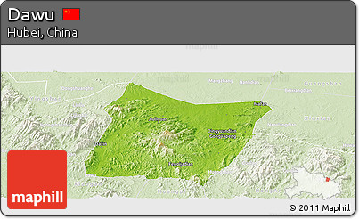 Physical Panoramic Map of Dawu, lighten