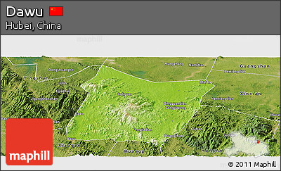 Physical Panoramic Map of Dawu, satellite outside