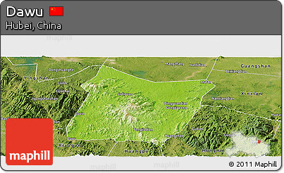Physical Panoramic Map of Dawu, satellite outside