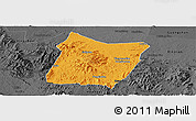 Political Panoramic Map of Dawu, darken, desaturated