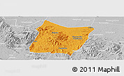 Political Panoramic Map of Dawu, lighten, desaturated