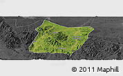 Satellite Panoramic Map of Dawu, darken, desaturated
