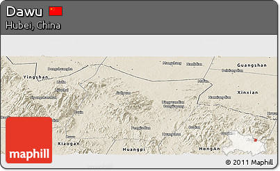 Shaded Relief Panoramic Map of Dawu
