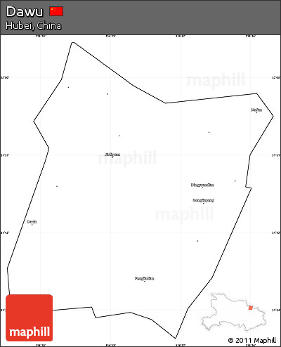 Blank Simple Map of Dawu, cropped outside