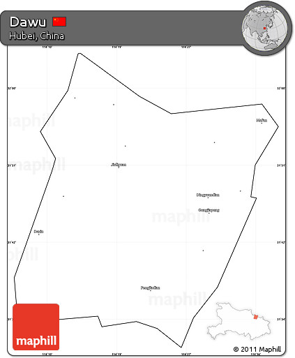 Blank Simple Map of Dawu, cropped outside