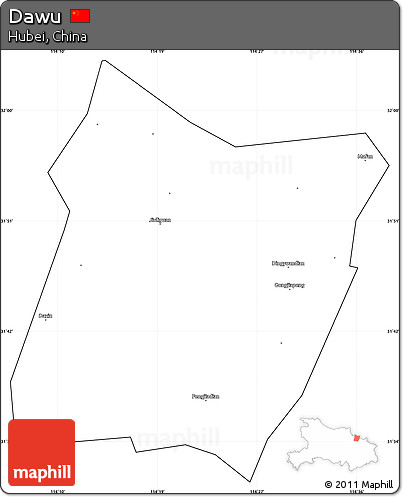 Blank Simple Map of Dawu, cropped outside