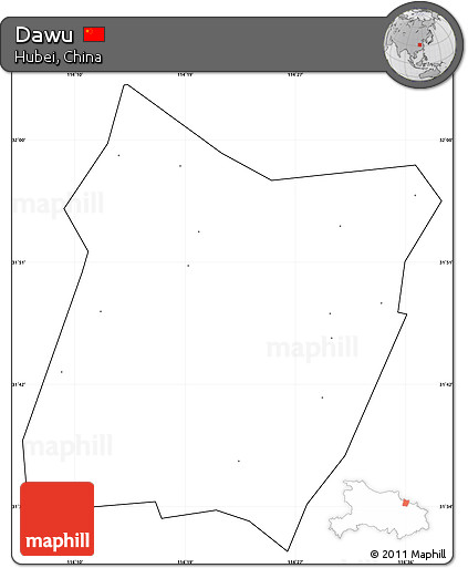 Blank Simple Map of Dawu, cropped outside, no labels