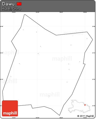Blank Simple Map of Dawu, cropped outside, no labels