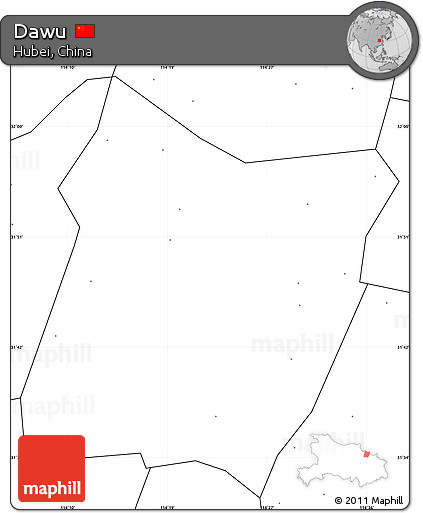 Blank Simple Map of Dawu, no labels