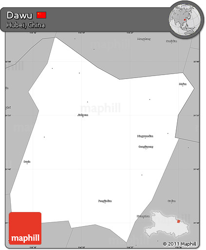 Gray Simple Map of Dawu