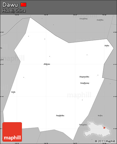 Gray Simple Map of Dawu