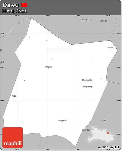 Gray Simple Map of Dawu