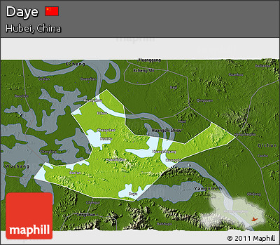 Physical 3D Map of Daye, darken