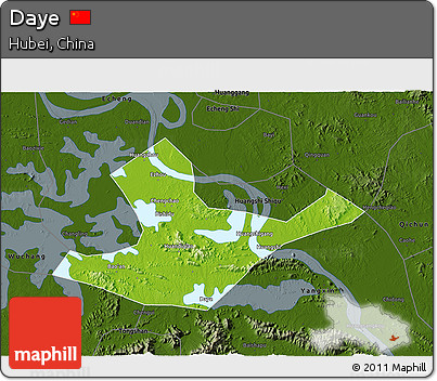 Physical 3D Map of Daye, darken
