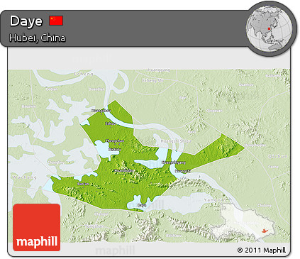 Physical 3D Map of Daye, lighten