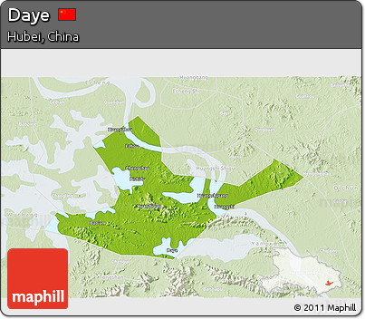 Physical 3D Map of Daye, lighten