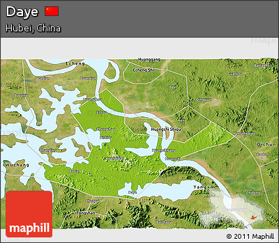 Physical 3D Map of Daye, satellite outside
