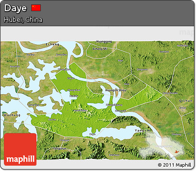 Physical 3D Map of Daye, satellite outside