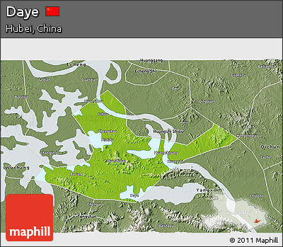 Physical 3D Map of Daye, semi-desaturated