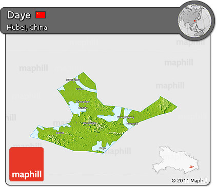 Physical 3D Map of Daye, single color outside