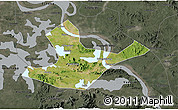 Satellite 3D Map of Daye, darken, semi-desaturated