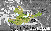 Satellite 3D Map of Daye, desaturated