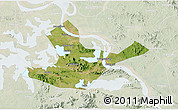 Satellite 3D Map of Daye, lighten
