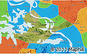 Satellite 3D Map of Daye, political outside