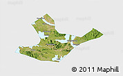 Satellite 3D Map of Daye, single color outside