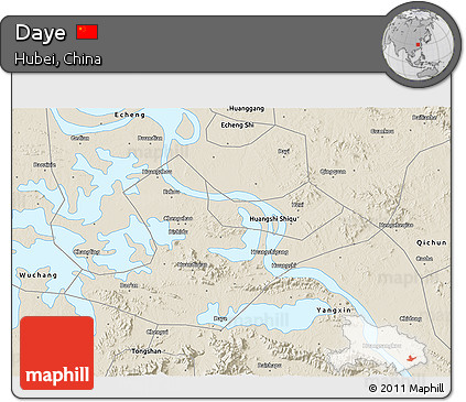 Shaded Relief 3D Map of Daye