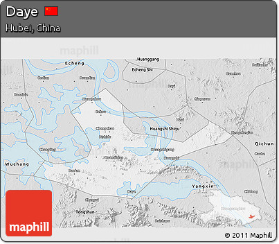 Silver Style 3D Map of Daye