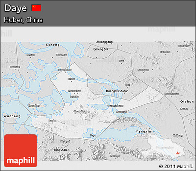 Silver Style 3D Map of Daye