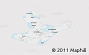 Silver Style 3D Map of Daye, single color outside