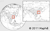 Blank Location Map of Daye, highlighted country, within the entire country