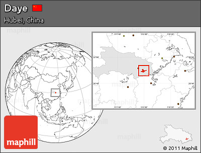 Blank Location Map of Daye, highlighted parent region