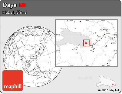 Blank Location Map of Daye, highlighted parent region