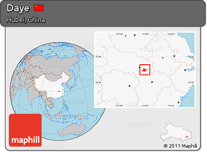 Gray Location Map of Daye, highlighted country