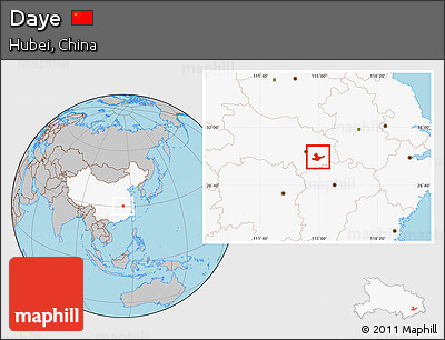Gray Location Map of Daye, highlighted country