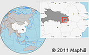 Gray Location Map of Daye, highlighted country, highlighted parent region