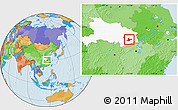 Political Location Map of Daye, highlighted parent region