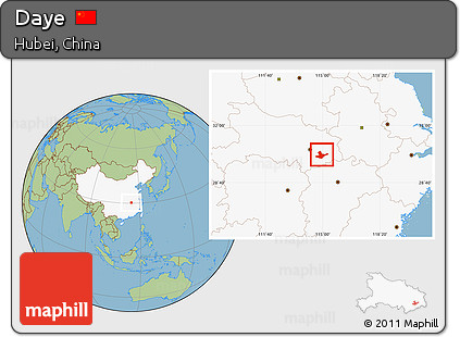 Savanna Style Location Map of Daye, highlighted country